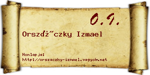 Orszáczky Izmael névjegykártya